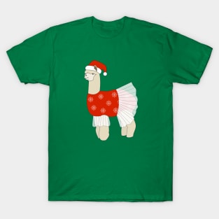 Christmas Ballerina Llama Digital Art | Christmas Special | illusima T-Shirt